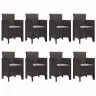 Dārza Ēdamgalds 9 Pcs Brūna 250 X 100 X 73 Cm Vidaxl