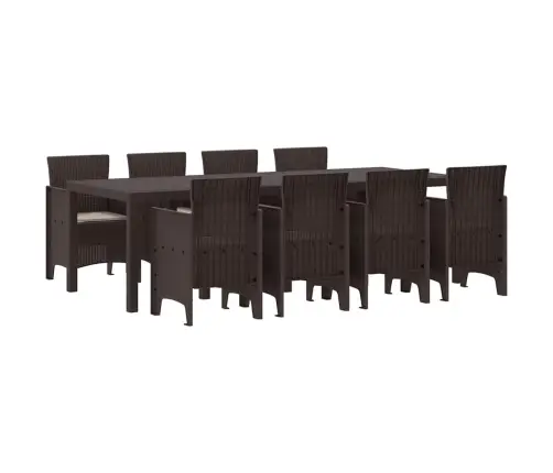 Dārza Ēdamgalds 9 Pcs Brūna 250 X 100 X 73 Cm Vidaxl