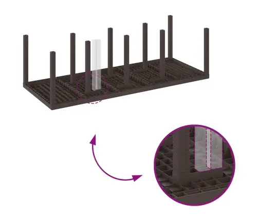 Dārza Ēdamistabas Komplekts 9 Pcs Brūna 250 X 100 X 73 Cm Vidaxl