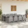 Sodo Valgomojo Komplektas 9 Pcs Balta Polt Ratanas