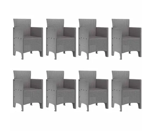 Sodo Valgomojo Komplektas 9 Pcs Balta Polt Ratanas
