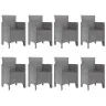Āra Ēdamgalda Komplekts 9 Pcs Balts 250 X 100 X 73 Cm Vidaxl