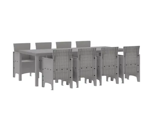 Sodo Valgomojo Komplektas 9 Pcs Balta Polt Ratanas