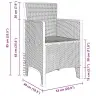 Sodo Valgomojo Komplektas 9 Pcs Balta Polt Ratanas