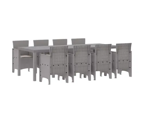 Sodo Valgomojo Komplektas 9 Pcs Balta Polt Ratanas