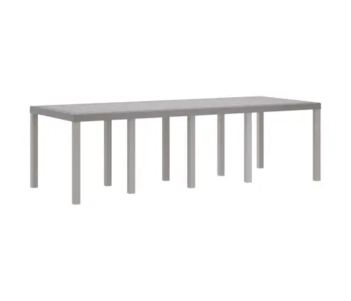 Āra Galds 9 Pcs Balts 250 X 100 X 73 Cm Plastmasas Vītne Vidaxl
