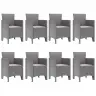 Āra Galds 9 Pcs Balts 250 X 100 X 73 Cm Plastmasas Vītne Vidaxl
