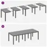 Āra Galds 9 Pcs Balts 250 X 100 X 73 Cm Plastmasas Vītne Vidaxl