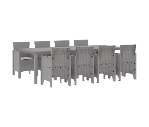 Āra Galds 9 Pcs Balts 250 X 100 X 73 Cm Plastmasas Vītne Vidaxl