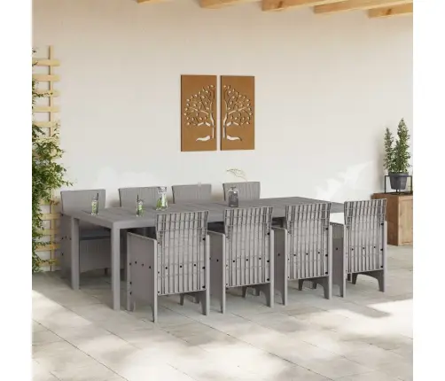 Āra Galds 9 Pcs Balts 250 X 100 X 73 Cm Plastmasa Vidaxl