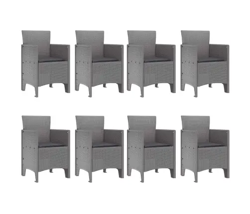 Āra Galds 9 Pcs Balts 250 X 100 X 73 Cm Plastmasa Vidaxl