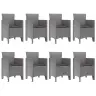 Āra Galds 9 Pcs Balts 250 X 100 X 73 Cm Plastmasa Vidaxl