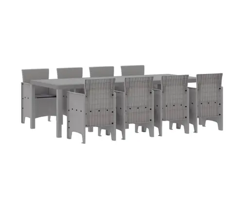 Āra Galds 9 Pcs Balts 250 X 100 X 73 Cm Plastmasa Vidaxl