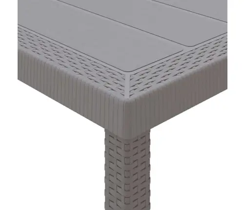 Āra Galds 9 Pcs Balts 250 X 100 X 73 Cm Poliūtu Rotangpalma Vidaxl