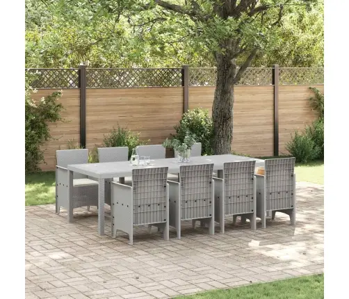 Āra Galds 9 Pcs Balts 250 X 100 X 73 Cm Poliūtu Rotangpalma Vidaxl