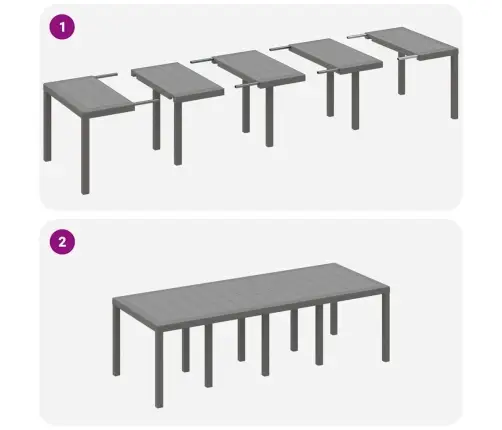 Āra Galds 9 Pcs Balts 250 X 100 X 73 Cm Poliūtu Rotangpalma Vidaxl