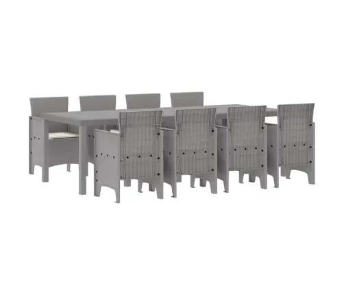 Āra Galds 9 Pcs Balts 250 X 100 X 73 Cm Poliūtu Rotangpalma Vidaxl