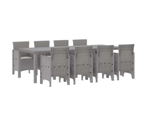 Dārza Ēdamistabas Komplekts 9 Pcs Gaiši Pelēks Vidaxl