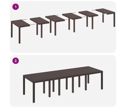 Aia Söögilaudade Komplekt 11 Pcs Pruun Ja Taupe Polürooster