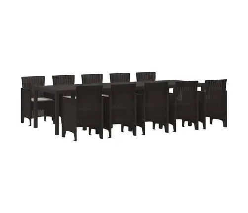 Dārza Ēdamgalds Ar Spilvenu 11 Pcs Brūns Un Gaiši Pelēks Liels Vidaxl