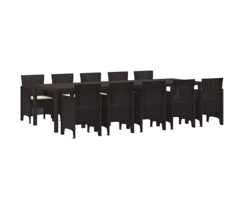 Dārza Ēdamgalds 11 Pcs Brūns Un Krēma 300 X 100 X 73 Cm Vidaxl
