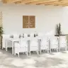 Dārza Ēdamgalds 11 Pcs Balts 10 Personu Poli Rattan Un Tērauds Vidaxl