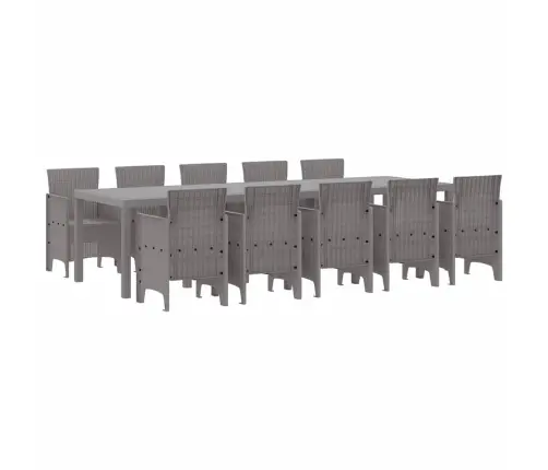 Sodo Valgomojo Komplektas 11 Pcs Šviesiai Pilka Polipropilenas