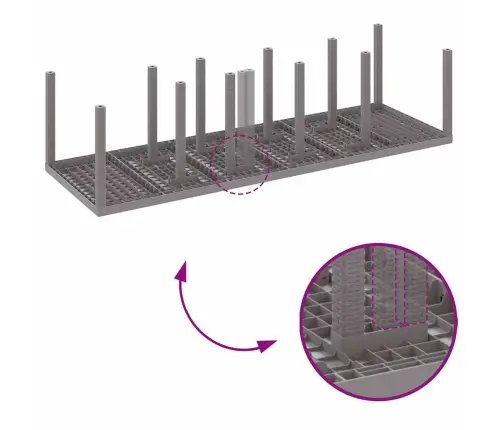 Aia Söögilaudade Komplekt 11 Pcs Helehall Rattan Ja Alumiinium