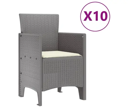 Dārza Ēdamgalds 11 Pcs Gaiši Pelēks Un Krēms 10 Vietas Vidaxl