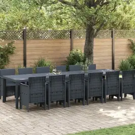 Dārza Ēdamgalds 13 Pcs Antracīts Polt Rattan Vidaxl
