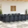 Dārza Ēdamistabas Komplekts 13 Pcs Antracīts 12 Vietu Vidaxl