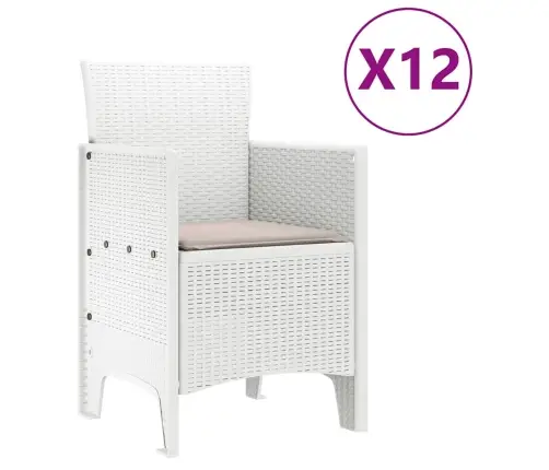 Dārza Ēdamgalds 13 Pcs Balts Liels Plastmasa & Pīts Vidaxl