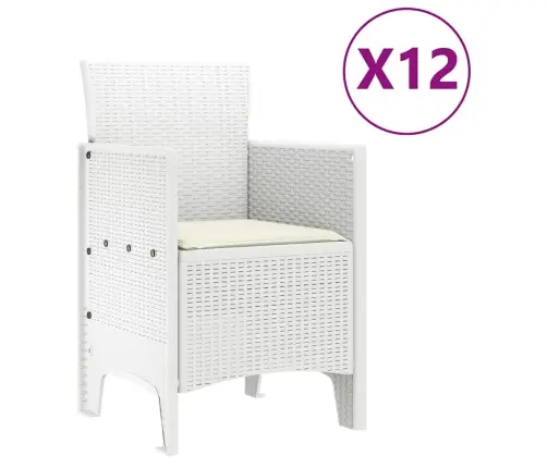 Sodo Valgomojo Komplektas 13 Pcs Balta Polt Ratanas