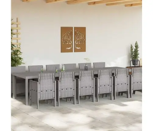 Aia Söögilaudade Komplekt 13 Pcs Helehall Polt Rattan