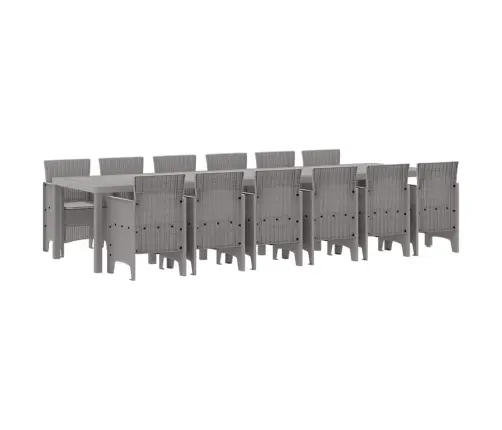 Dārza Ēdamzāles Komplekts 13 Pcs Gaiši Pelēks Liels Vidaxl