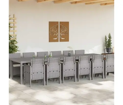 Aia Söögilaudade Komplekt 13 Pcs Helehall Polt Rattan