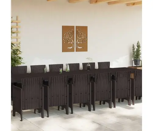 Dārza Ēdamistabas Komplekts 15 Pcs Brūna Liels Vidaxl