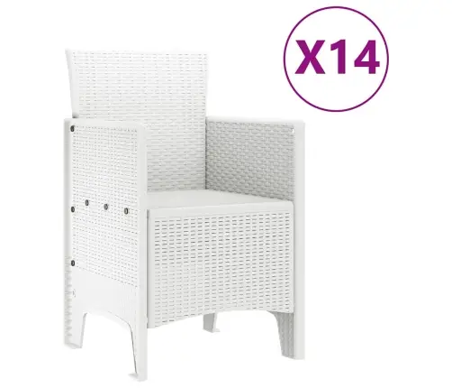 Sodo Valgomojo Komplektas Su Pagalvėmis 15 Pcs Balta Pp