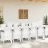 Dārza Galds 15 Pcs Balts Liels Mākslīgā Rotangpalma & Tērauds Vidaxl