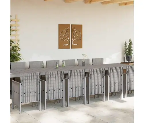 Dārza Galds 15 Pcs Gaiši Pelēks Lieli Vidaxl