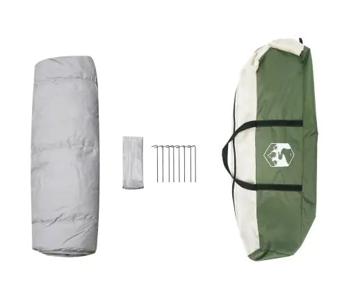 Dušas Telts Ar Uzglabāšanu Zaļa 160 X 160 X 227 Cm Tērauds Vidaxl