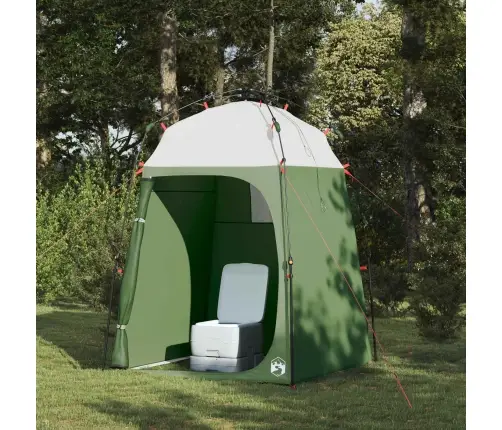 Dušas Telts Ar Uzglabāšanu Zaļa 160 X 160 X 227 Cm Tērauds Vidaxl