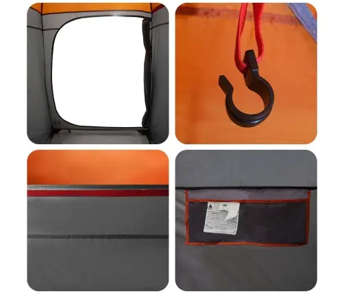 Dušas Telts Pelēka Un Oranža 160 X 160 X 227 Cm Tērauds Vidaxl