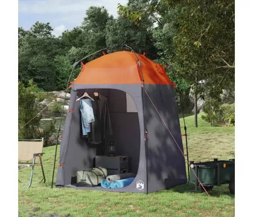 Dušas Telts Pelēka Un Oranža 160 X 160 X 227 Cm Tērauds Vidaxl