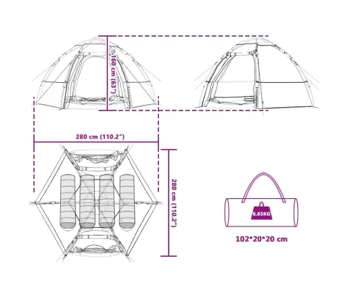 Momentāna Telts Ar Uzglabāšanu Zaļa 280 X 280 X 160 Cm Tērauds Vidaxl