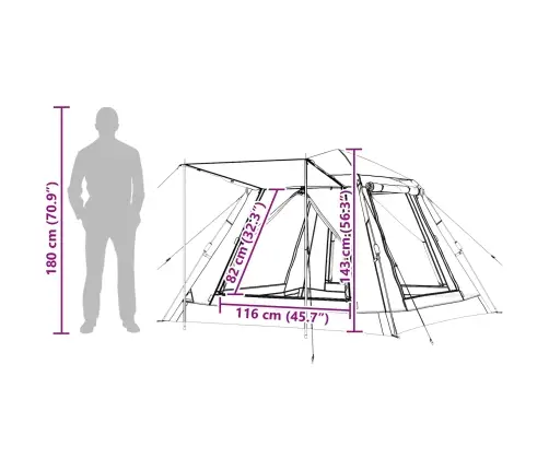 Instant Telk Vihmakattega 3-Inimesele Kiire Vabastamine Sinine