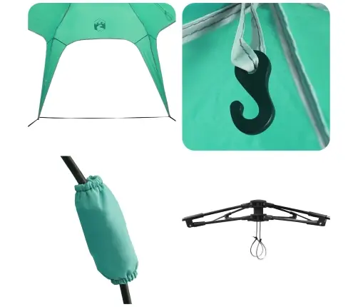 Momentāna Telts Jūras Zaļa 260 X 260 X 185 Cm Tērauds Vidaxl