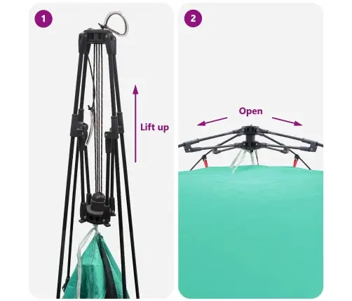 Momentāna Telts Jūras Zaļa 260 X 260 X 185 Cm Tērauds Vidaxl