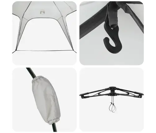 Momentāna Telts Pelēka 260 X 260 X 185 Cm Tērauds Vidaxl