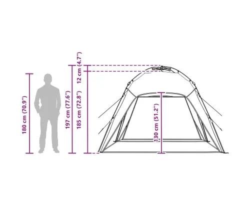 Momentāna Telts Pelēka 260 X 260 X 185 Cm Tērauds Vidaxl